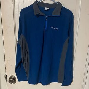 Columbia Blue and Gray Lightweight Quarter-Zip Pullover